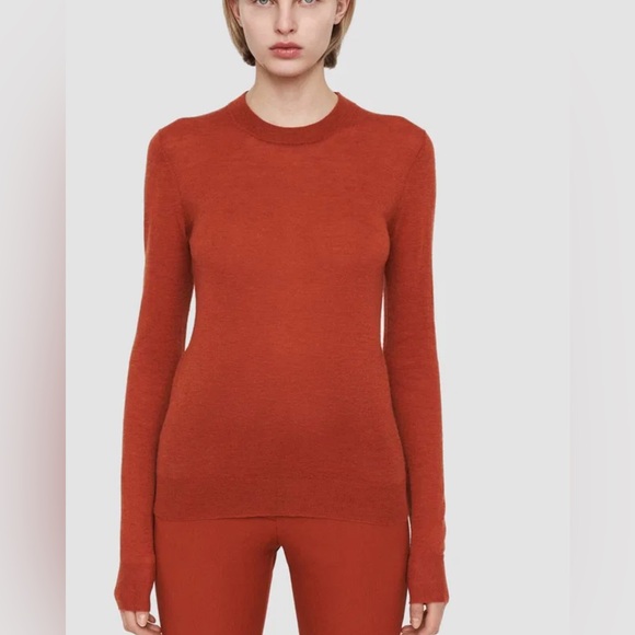 JOSEPH Cashair Cashmere Round Neck Sweater Orange Size S - Picture 2 of 10